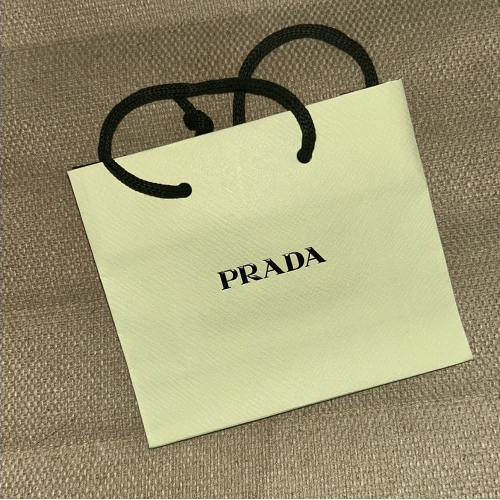 Prada Ivory Tote with Black Handles